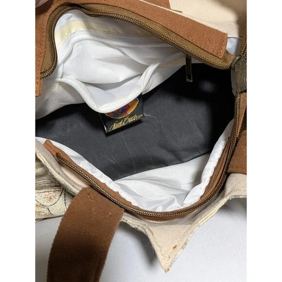 Laurel Burch Cat Shoulder Bag Cut Out Ears Canvas Brown - Picture 9 of 9